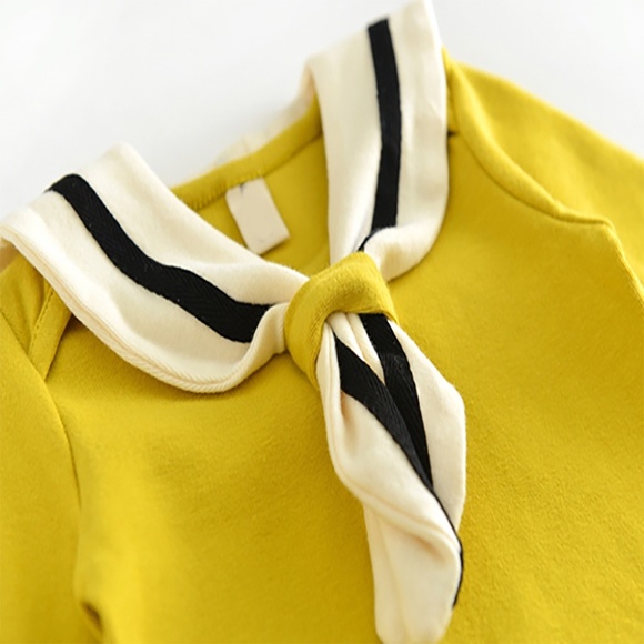 Yellow Sailor Collar Bodysuit for Kids - Picture 3 of 13